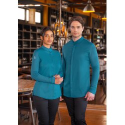 KARLOWSKY Damen Kochjacke DIAMOND-CUT® Avantgarde Slim Petrol