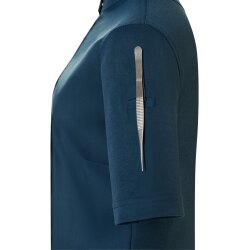 KARLOWSKY Damen Kochjacke DIAMOND-CUT® Kurzarm Stahlblau