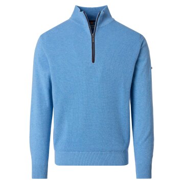 REDMOND Casual Herren Strick-Troyer Comfort Baumwolle Hellblau