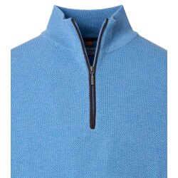REDMOND Casual Herren Strick-Troyer Comfort Baumwolle Hellblau