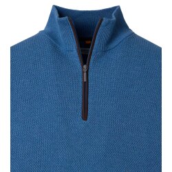 REDMOND Casual Herren Strick-Troyer Comfort Baumwolle Dunkellblau