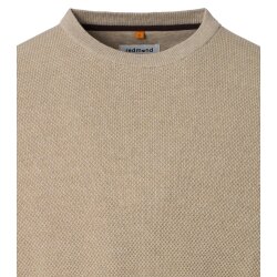 REDMOND Casual Herren Strick-Pullover Rundhals Comfort Beige
