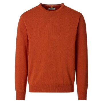 REDMOND Casual Herren Pullover Langarm Rundhals Comfort Terrabraun
