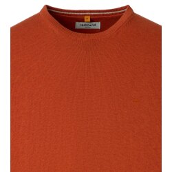 REDMOND Casual Herren Pullover Langarm Rundhals Comfort Terrabraun