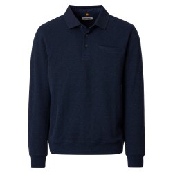 REDMOND Casual Herren Polo Pullover Langarm Strick Marine