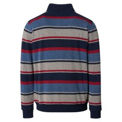 REDMOND Casual Herren Stricktroyer Langarm Marine gestreift