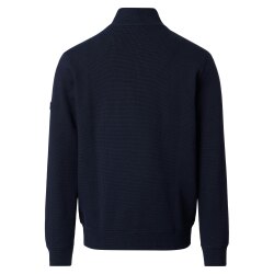 REDMOND Casual Herren Troyer Langarm Comfort Struktur Marine