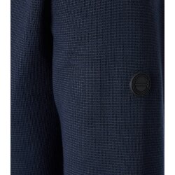 REDMOND Casual Herren Troyer Langarm Comfort Struktur Marine