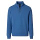 REDMOND Casual Herren Troyer Langarm Comfort Struktur Blau