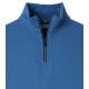 REDMOND Casual Herren Troyer Langarm Comfort Struktur Blau