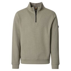 REDMOND Casual Herren Troyer Langarm Comfort Struktur Beige