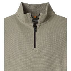 REDMOND Casual Herren Troyer Langarm Comfort Struktur Beige