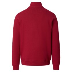 REDMOND Casual Herren Troyer Langarm Comfort Struktur Rot