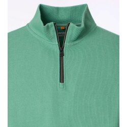 REDMOND Casual Herren Troyer Langarm Comfort Struktur Grün