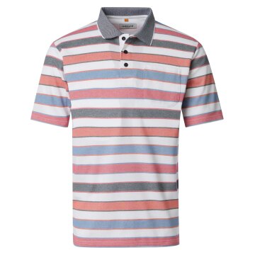 REDMOND Casual Herren Polo-Shirt Kurzarm Comfort Rot gestreift