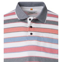 REDMOND Casual Herren Polo-Shirt Kurzarm Comfort Rot gestreift