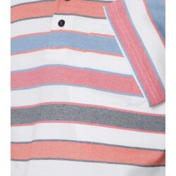 REDMOND Casual Herren Polo-Shirt Kurzarm Comfort Rot gestreift