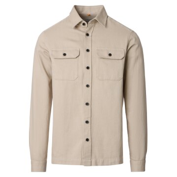 REDMOND Herren Freizeithemd Langarm Kent Comfort-Fit Struktur Beige