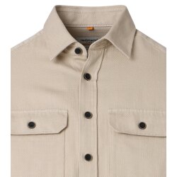 REDMOND Herren Freizeithemd Langarm Kent Comfort-Fit Struktur Beige