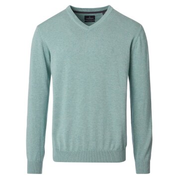 CASAMODA Herren Pullover V-Neck Regular Pima-Baumwolle Mintgrün