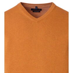 CASAMODA Herren Pullover V-Neck Regular Pima-Baumwolle Orange