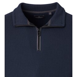 CASAMODA Herren Sweat-Troyer Zipper Regular Baumwollmix Marine