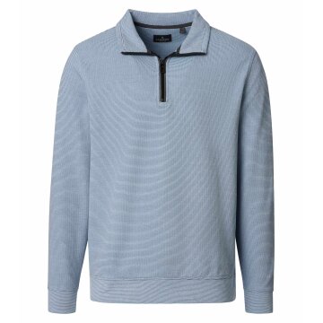 CASAMODA Herren Sweat-Troyer Zipper Regular Baumwollmix Hellblau