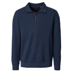 CASAMODA Herren Sweat-Troyer Zipper Regular Baumwollmix Blau
