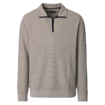 CASAMODA Herren Sweat-Troyer Zipper Regular Baumwollmix Beige