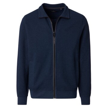 CASAMODA Herren Sweatjacke Stehkragen Zipper Baumwollmix Blau