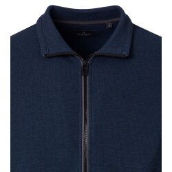 CASAMODA Herren Sweatjacke Stehkragen Zipper Baumwollmix Blau