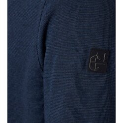 CASAMODA Herren Sweatjacke Stehkragen Zipper Baumwollmix Blau