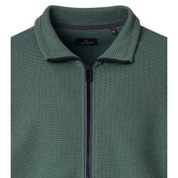 CASAMODA Herren Sweatjacke Stehkragen Zipper Baumwollmix Grün