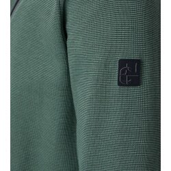 CASAMODA Herren Sweatjacke Stehkragen Zipper Baumwollmix Grün