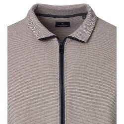 CASAMODA Herren Sweatjacke Stehkragen Zipper Baumwollmix Beige