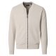 CASAMODA Herren Strickjacke Collegekragen Zipper Regular Weiß