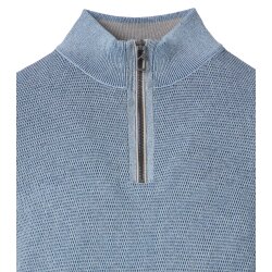 CASAMODA Herren Strick-Troyer Zipper Regular Baumwolle Hellblau