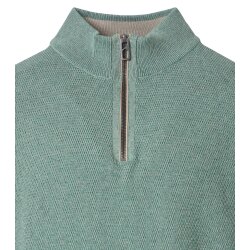 CASAMODA Herren Strick-Troyer Zipper  Regular Baumwolle Grün