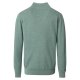 CASAMODA Herren Strick-Troyer Zipper  Regular Baumwolle Grün