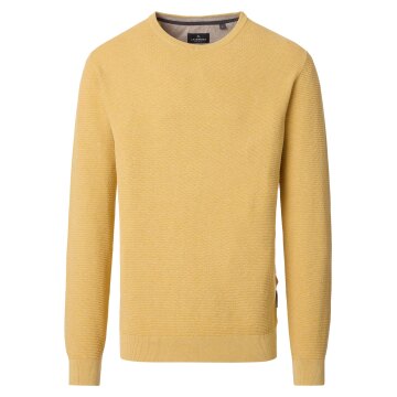 CASAMODA Herren Pullover Langarm Rundhals Regular Baumwolle Gelb