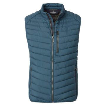 CASAMODA Herren Outdoor-Steppweste Stehkragen Zipper Blau