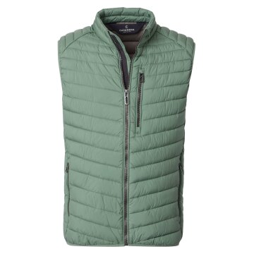 CASAMODA Herren Outdoor-Steppweste Stehkragen Zipper  Grün