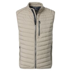 CASAMODA Herren Outdoor-Steppweste Stehkragen Zipper Beige