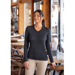 KARLOWSKY Damen Shirt CASUAL-FLAIR V-Neck Modern Schwarz
