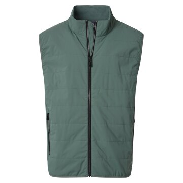 CASAMODA Herren Outdoor-Steppweste Stehkragen Zipper Grün