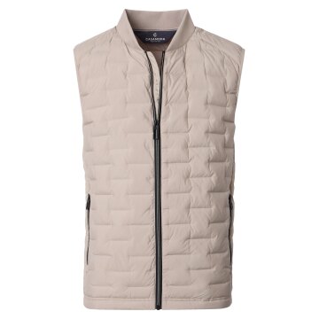 CASAMODA Herren Outdoor-Steppweste Collegekragen Zipper Beige