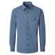 CASAMODA Hemdjacke Langarm Casual Baumwollmix Self-Shade Blau
