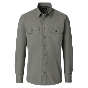 CASAMODA Hemdjacke Langarm Casual Baumwollmix Self-Shade Grün
