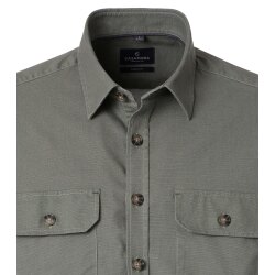 CASAMODA Hemdjacke Langarm Casual Baumwollmix Self-Shade Grün