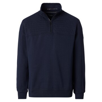 CASAMODA Herren Sweat-Troyer Zipper Regular Baumwollmix Marine